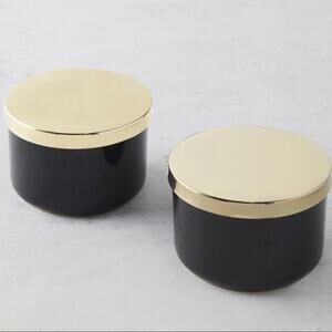 Z Gallerie Canisters Multi-Use Storage Duo Fabfitfun FFF Summer 2022 NEW Black